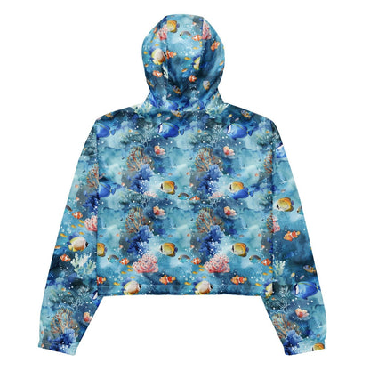 Tropical Reef Fish Women’s cropped Windbreaker - 