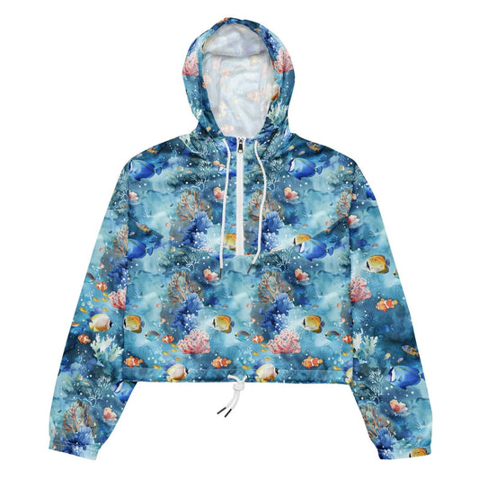 Tropical Reef Fish Women’s cropped Windbreaker - 