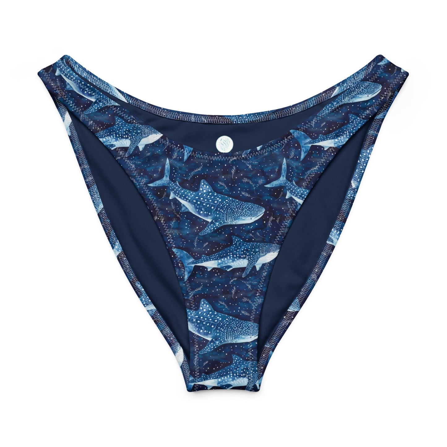 Whale Shark Dream Eco High-Leg Cheeky Bikini Bottom - 