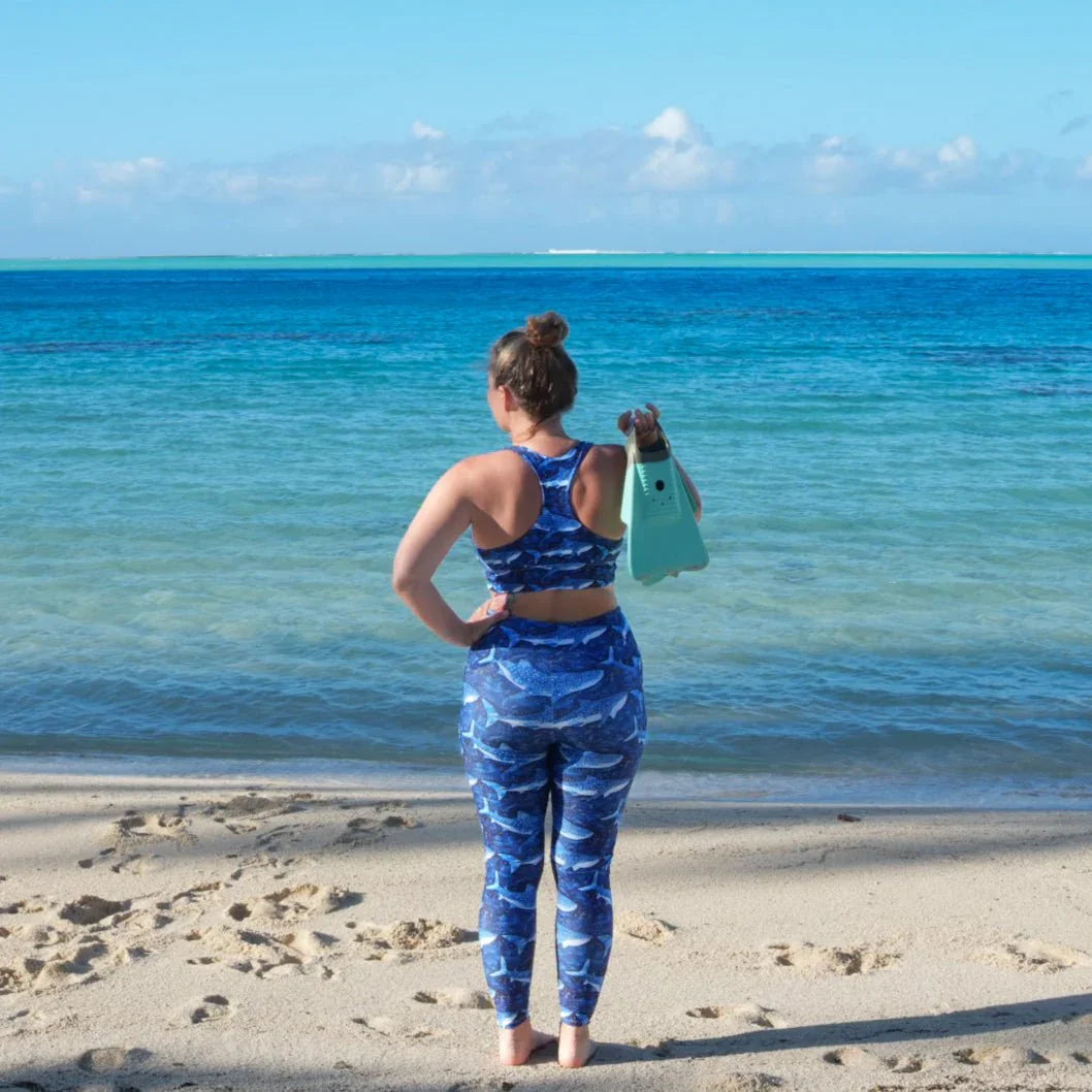 Whale Shark Dream Eco Swim Leggings With Pockets - 