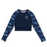 Moonlight Manta Eco Cropped Rash Guard Solid -  - ["Moonlight Manta","rash guard","ray","Wildlife","women"]