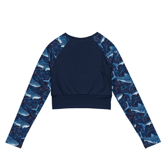 Whale Shark Dream Eco Cropped Rash Guard Solid - 