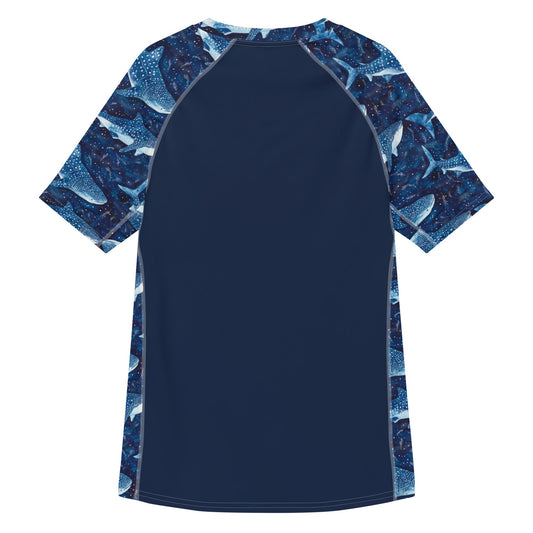 Whale Shark Dream Men’s Short Sleeve Swim Shirt - 