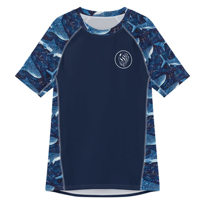 Whale Shark Dream Men’s Short Sleeve Swim Shirt - 