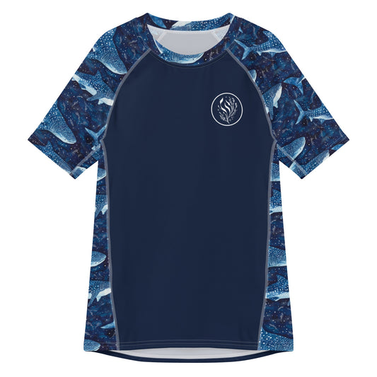 Whale Shark Dream Men’s Short Sleeve Swim Shirt - 