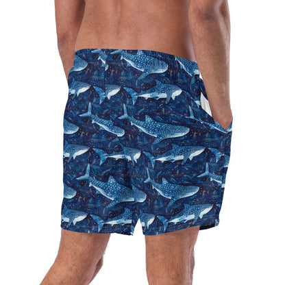 Whale Shark Dream Men's Swim Trunks - 