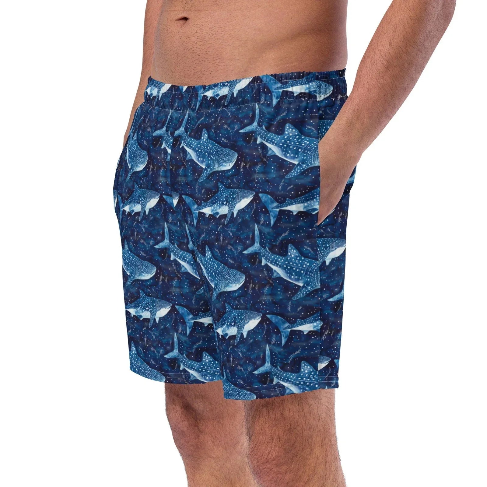 Whale Shark Dream Men's Swim Trunks - 