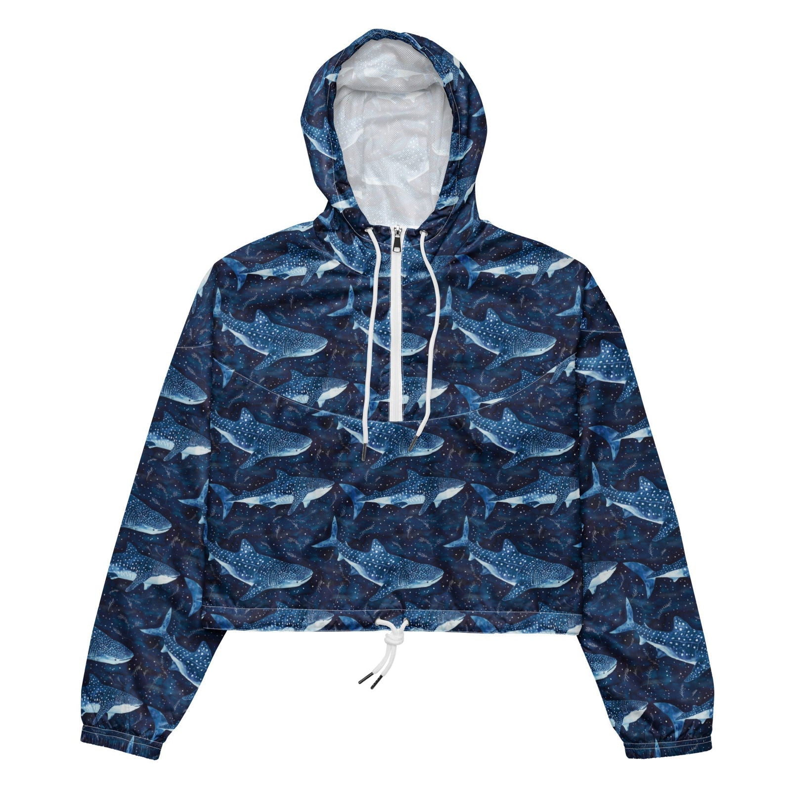 Whale Shark Dream Women’s Cropped Windbreaker - 