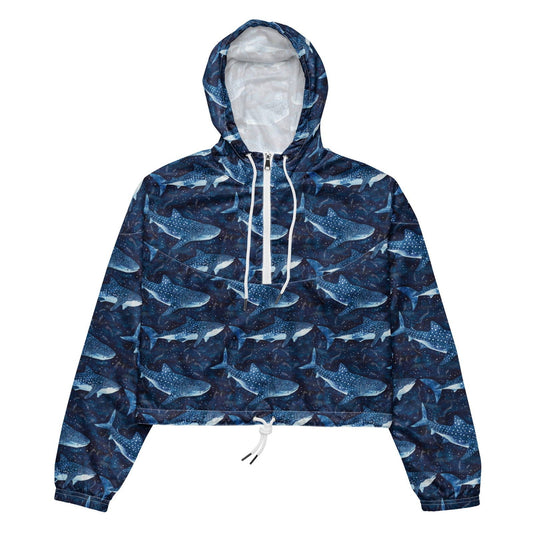 Whale Shark Dream Women’s Cropped Windbreaker - 