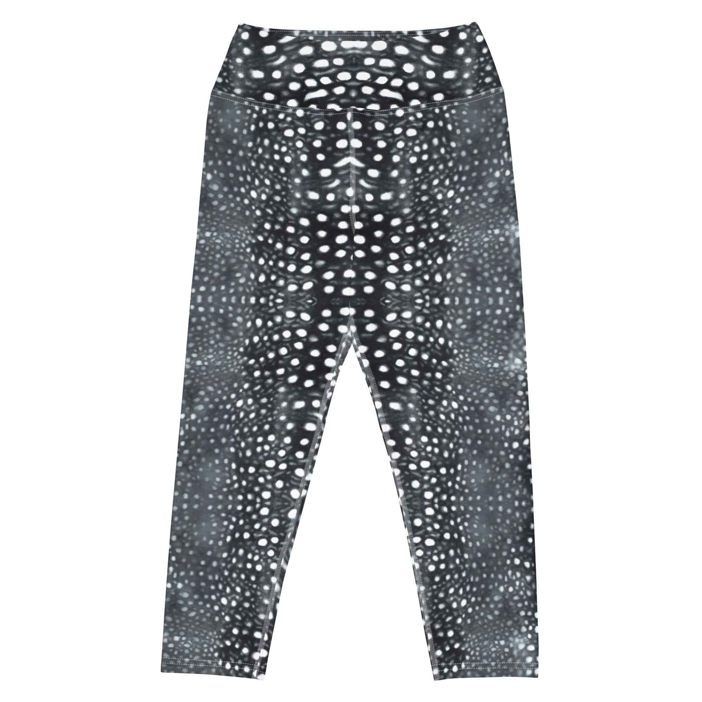 Whale Shark Mosaic B&W Capri Swim Leggings - 