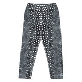 Whale Shark Mosaic B&W Capri Swim Leggings -  - ["leggings","whale shark","Whale Shark Mosaic B&W","women"]