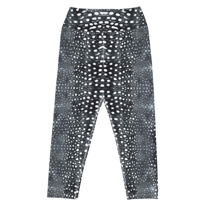 Whale Shark Mosaic B&W Capri Swim Leggings - 