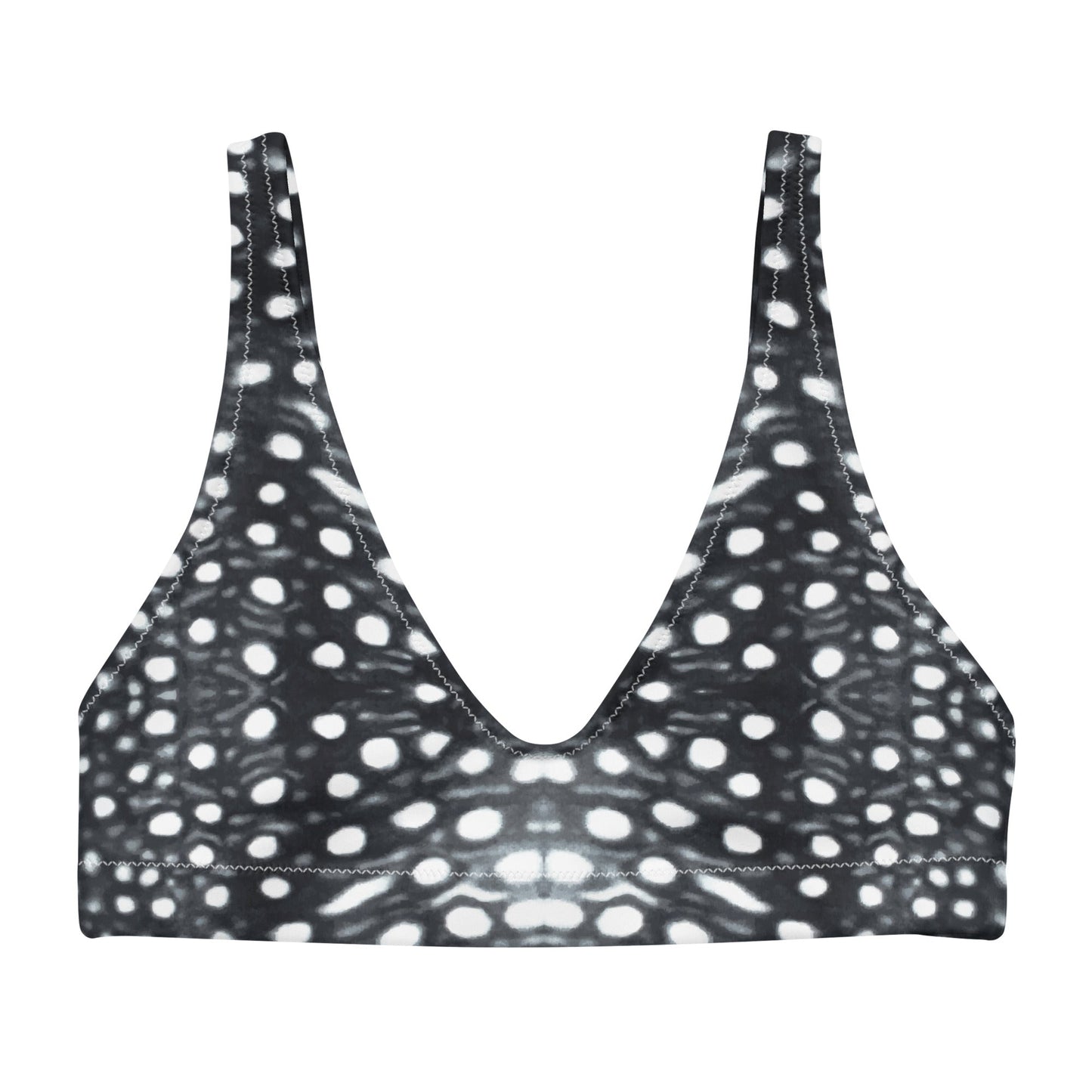 Whale Shark Mosaic B&W Eco Bikini Top - 