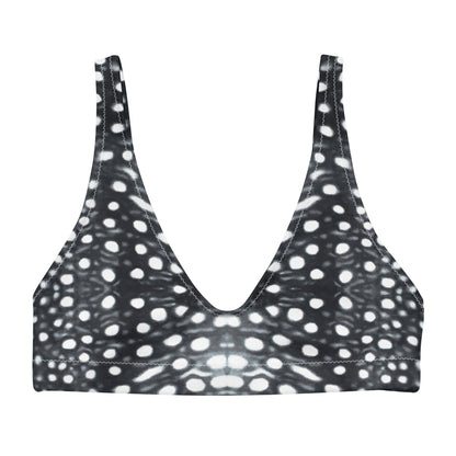 Whale Shark Mosaic B&W Eco Bikini Top - 