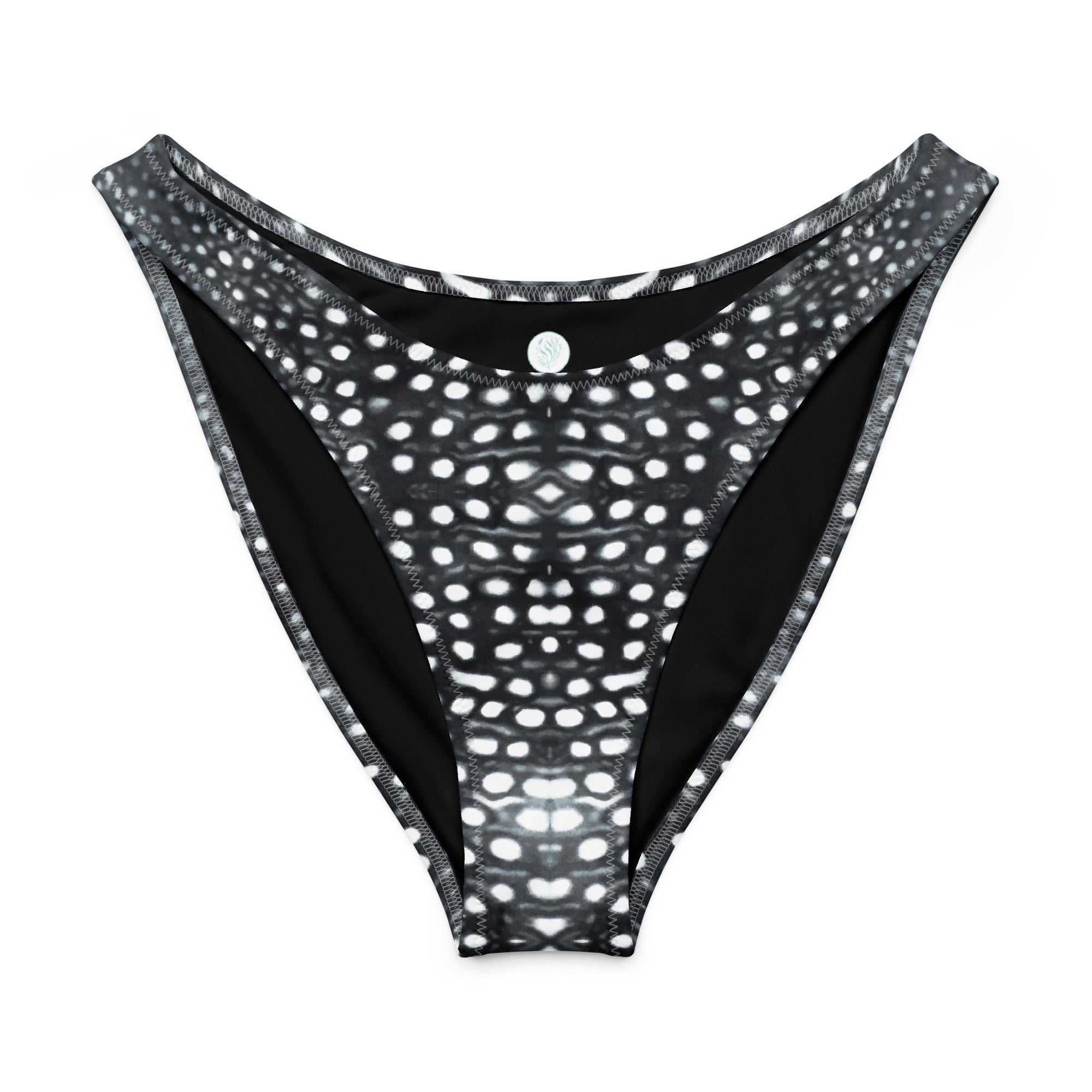 Whale Shark Mosaic Eco High-Leg Cheeky Bikini Bottom -  - ["swim","whale shark","Whale Shark Mosaic","women"]