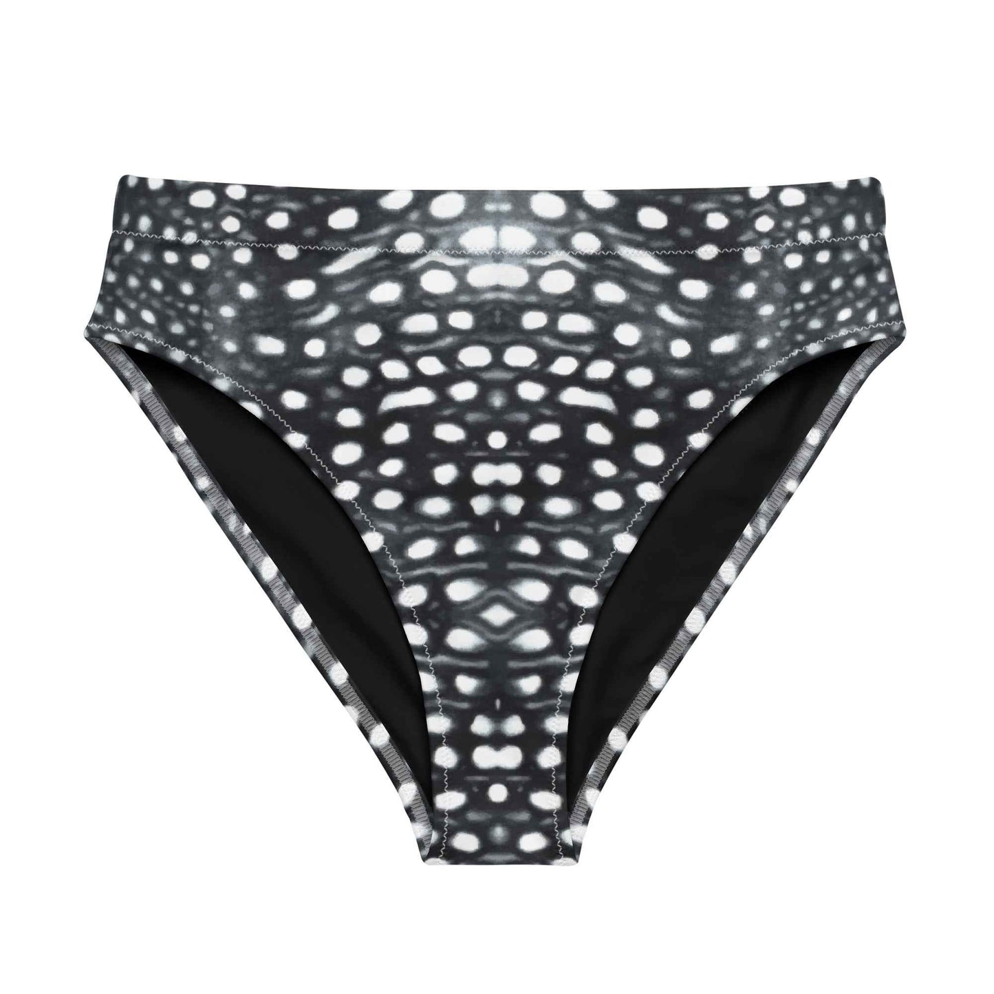 Whale Shark Mosaic B&W Eco High-Waisted Bikini Bottom - 