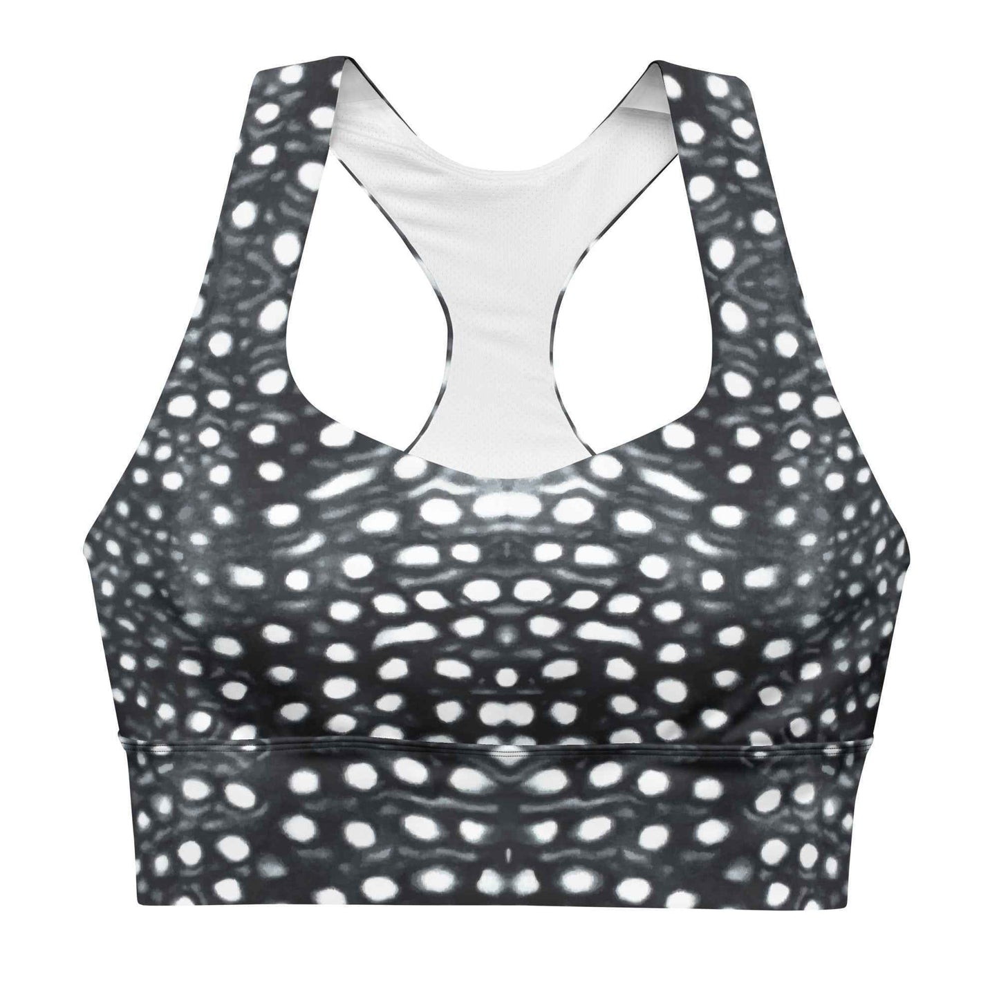 Whale Shark Mosaic B&W Eco Sports Swim Top - 