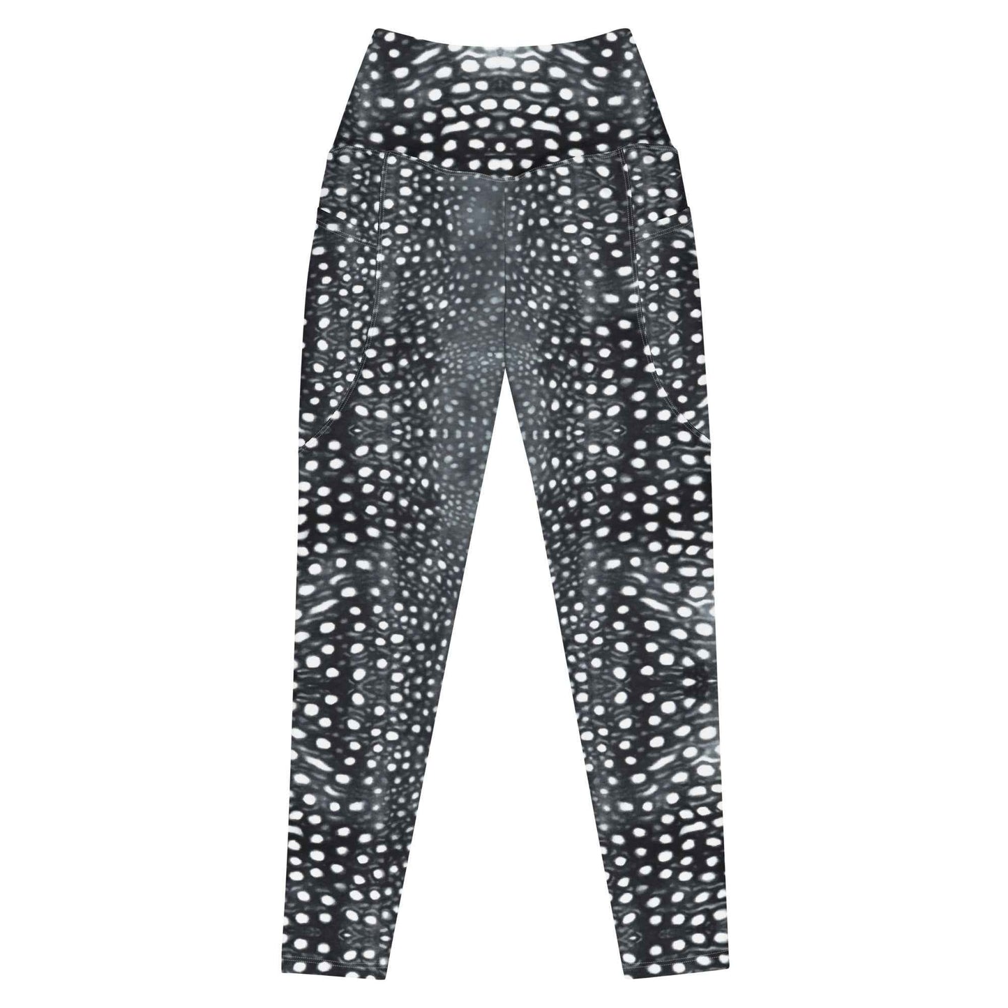 Whale Shark Mosaic B&W Eco Swim Leggings With Pockets - 