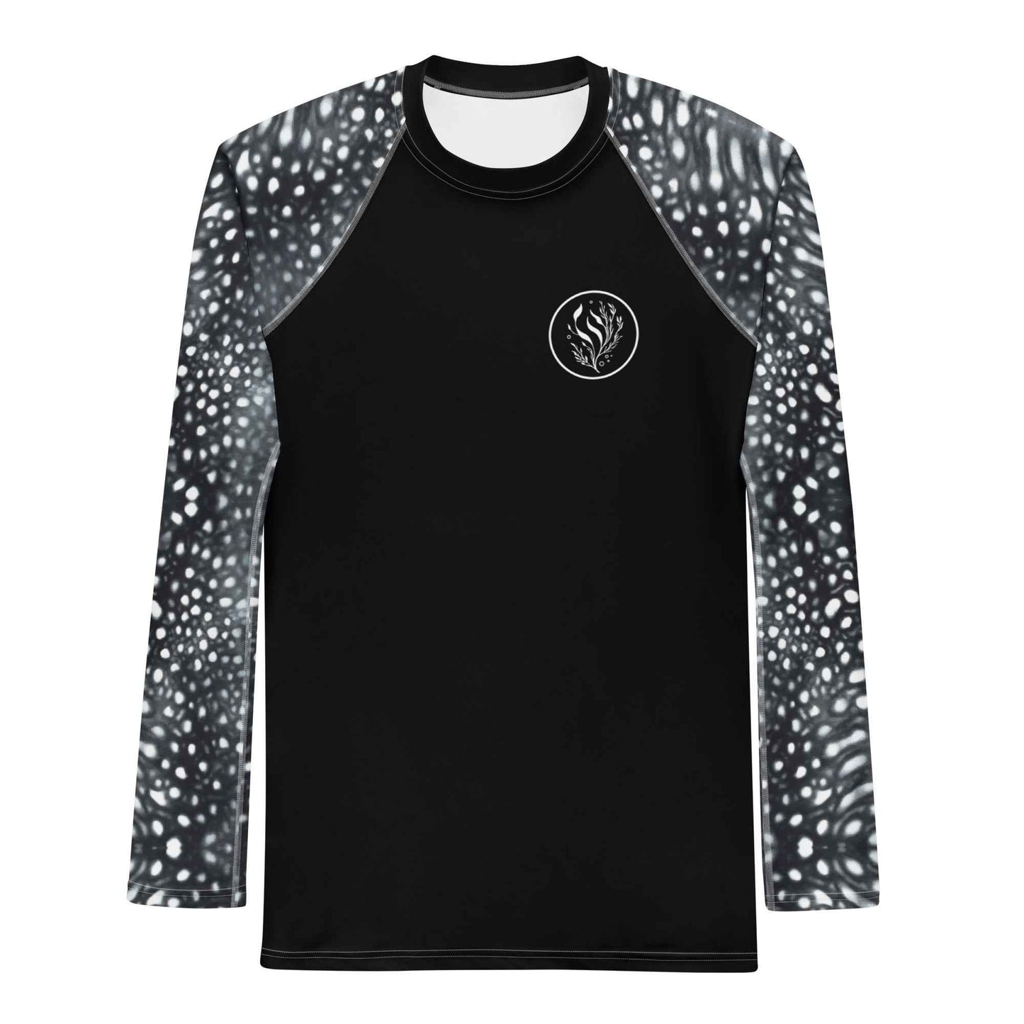 Whale Shark Mosaic B&W Men's Rash Guard - 