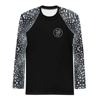 Whale Shark Mosaic B&W Men's Rash Guard - 