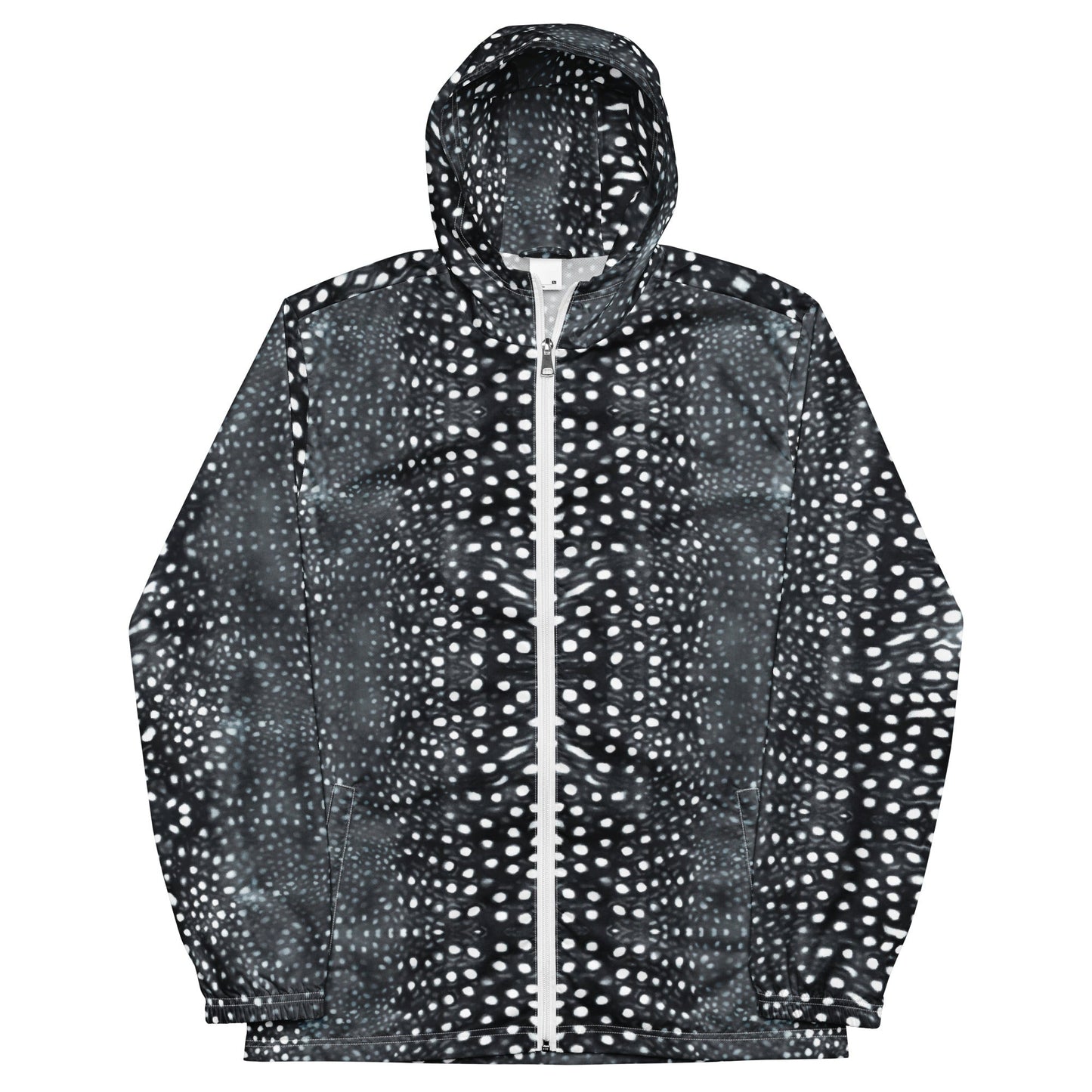 Whale Shark Mosaic B&W Men’s Windbreaker - 