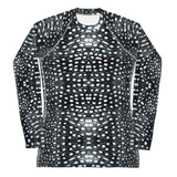 Whale Shark Mosaic B&W Women's Rash Guard -  - ["rash guard","whale shark","Whale Shark Mosaic B&W","women"]