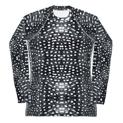 Whale Shark Mosaic B&W Women's Rash Guard - 