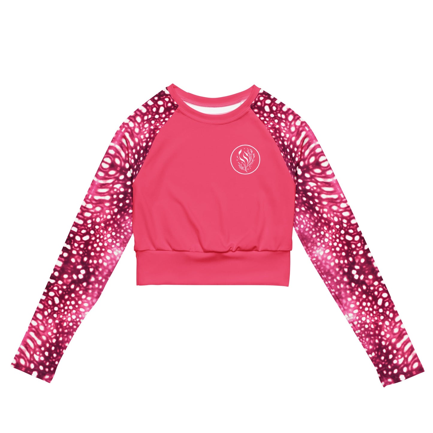 Whale Shark Mosaic Eco Cropped Rash Guard Solid - 