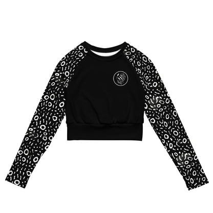 Whale Shark Mosaic Eco Cropped Rash Guard Solid - 