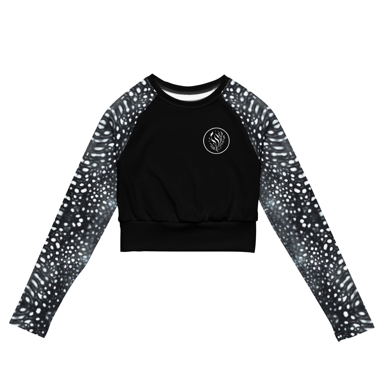 Whale Shark Mosaic Eco Cropped Rash Guard Solid - 