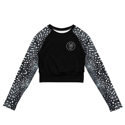 Whale Shark Mosaic Eco Cropped Rash Guard Solid - 