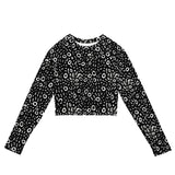 Whale Shark Mosaic Eco Cropped Rash Guard -  - ["rash guard","Whale shark","Whale Shark Mosaic","women"]