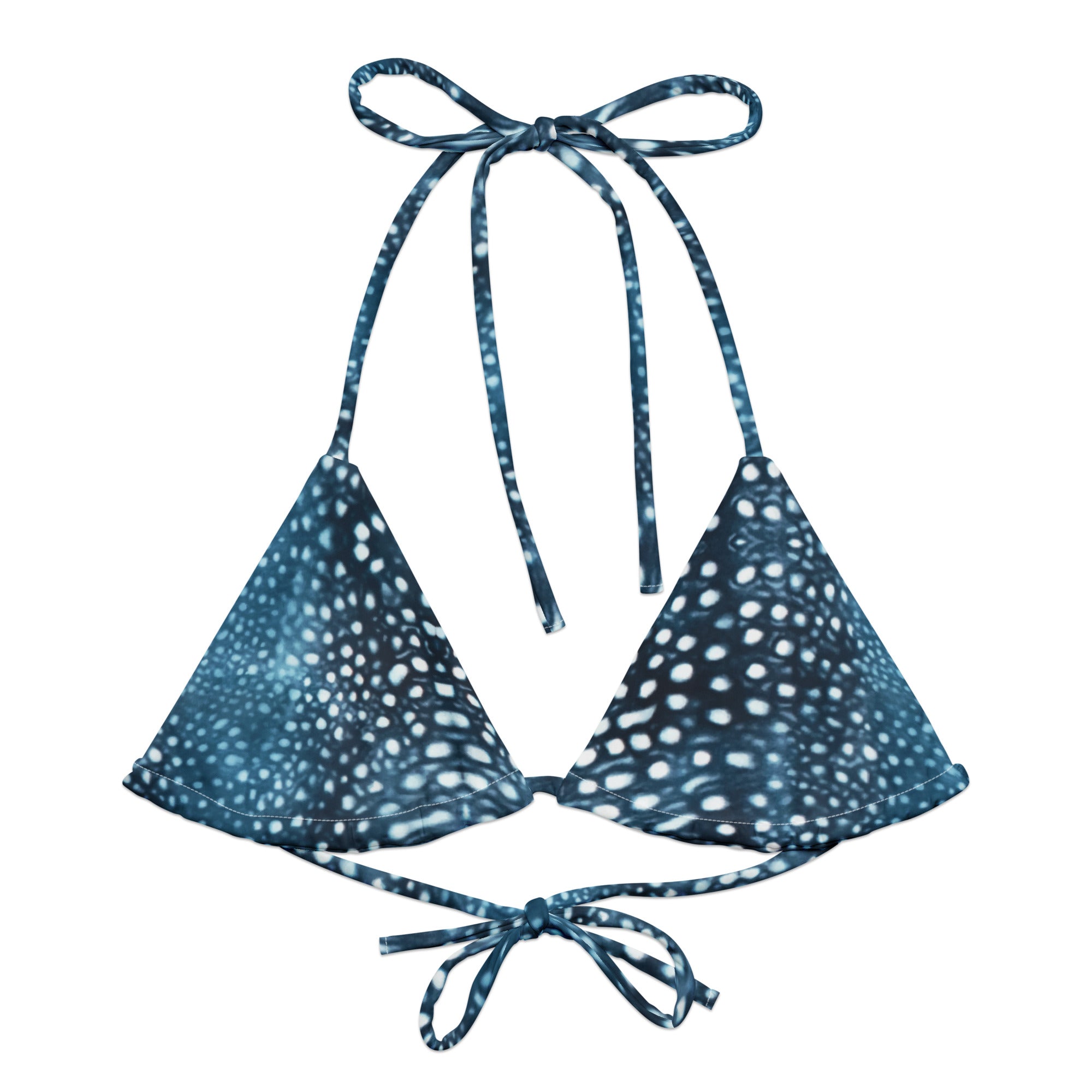 Whale Shark Mosaic Eco String Bikini Top -  - ["swim","Whale shark","Whale Shark Mosaic","women"]