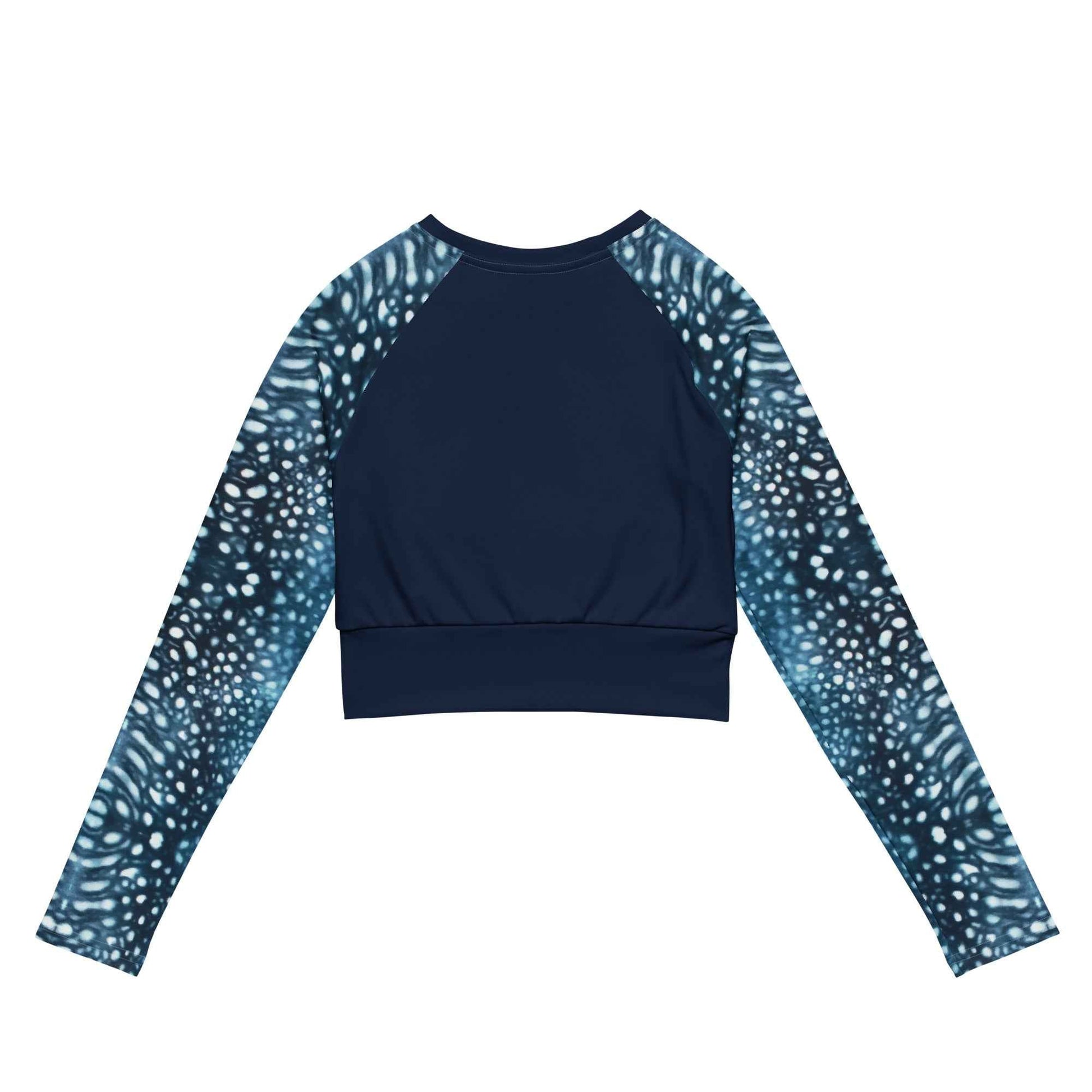 Whale Shark Mosaic Eco Cropped Rash Guard Solid - 