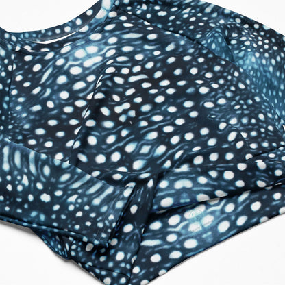 Whale Shark Mosaic Eco Cropped Rash Guard - Salinity Swimwear