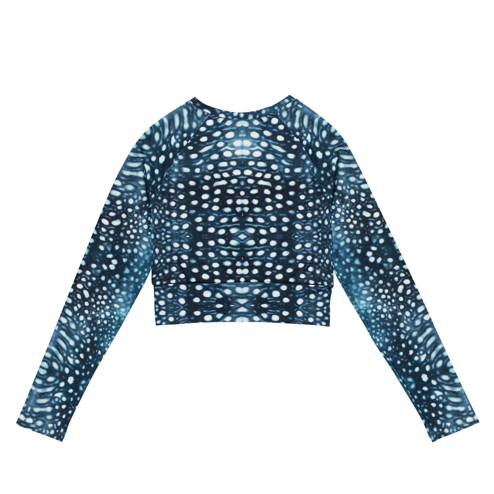 Whale Shark Mosaic Eco Cropped Rash Guard -  - ["rash guard","Whale shark","Whale Shark Mosaic","women"]