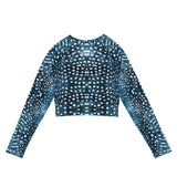 Whale Shark Mosaic Eco Cropped Rash Guard -  - ["rash guard","Whale shark","Whale Shark Mosaic","women"]