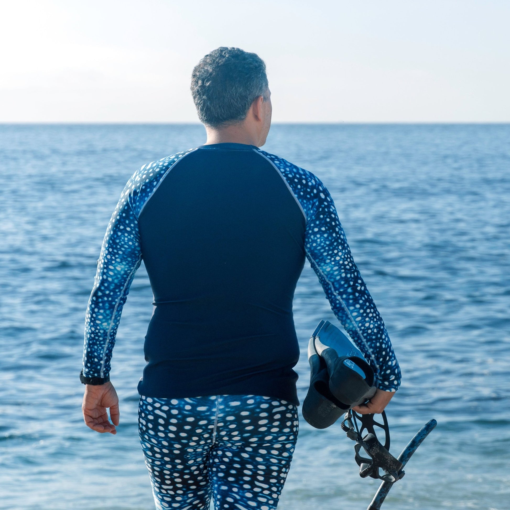 Whale Shark Mosaic Men's Rash Guard - 