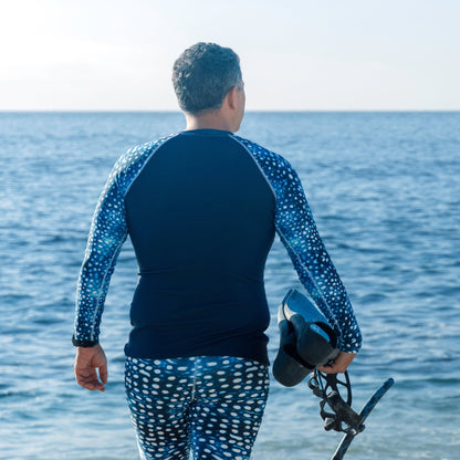 Whale Shark Mosaic Men's Rash Guard - 