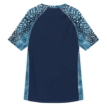 Whale Shark Mosaic Men’s Short Sleeve Swim Shirt - 