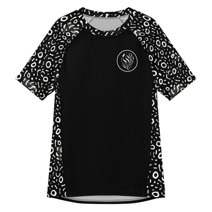 Whale Shark Mosaic Men’s Short Sleeve Swim Shirt - 