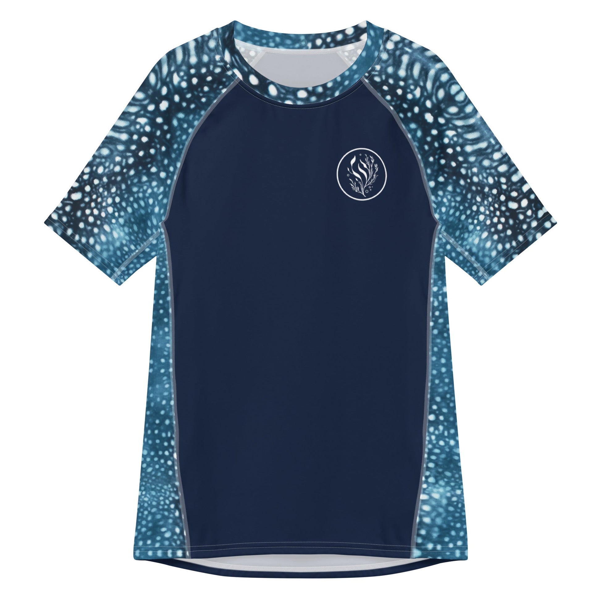 Whale Shark Mosaic Men’s Short Sleeve Swim Shirt - 