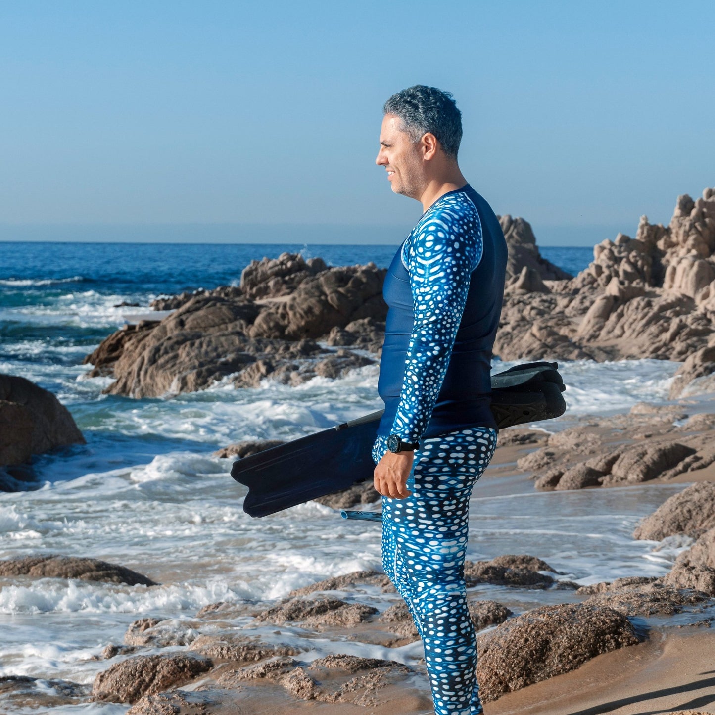 Whale Shark Mosaic Men's Swim Leggings - 