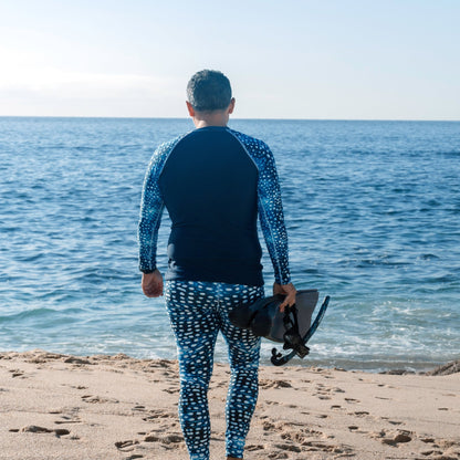 Whale Shark Mosaic Men's Swim Leggings - 