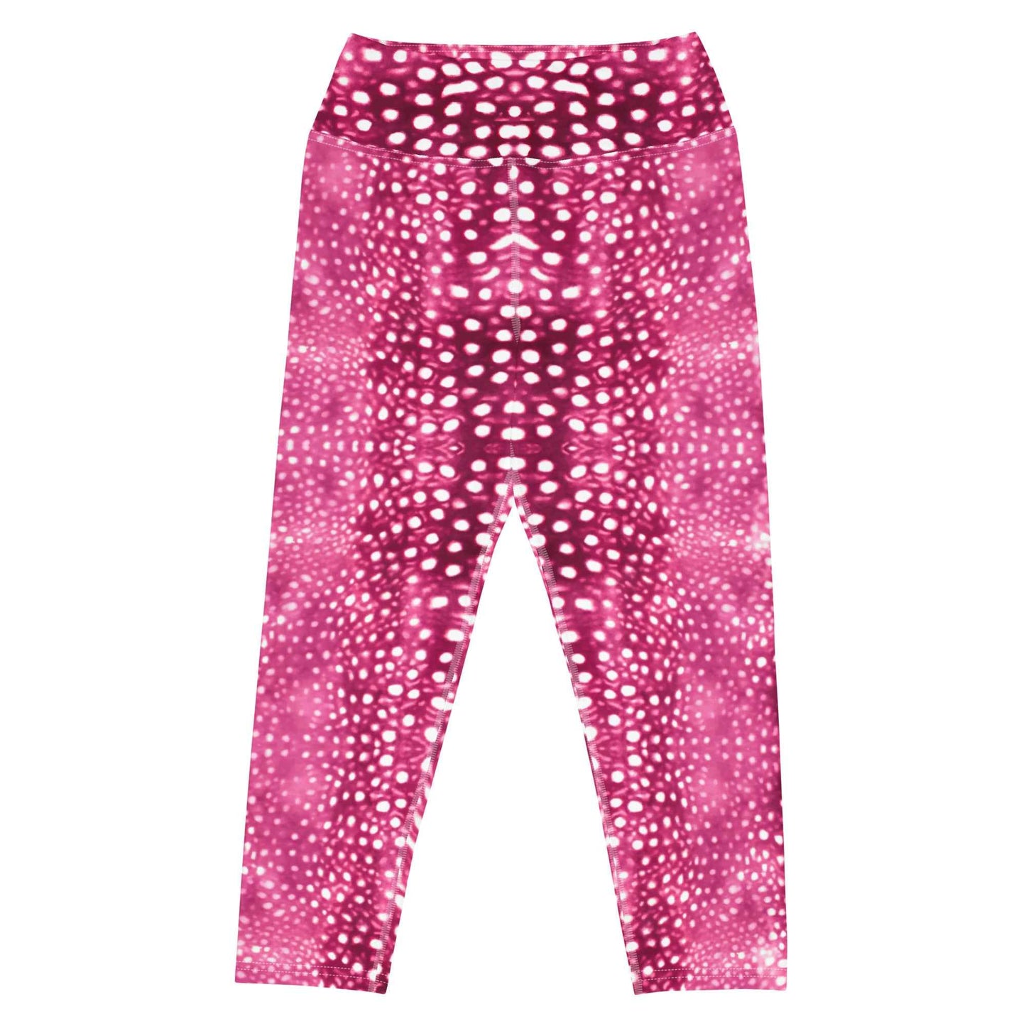 Whale Shark Mosaic Pink Capri Swim Leggings - 
