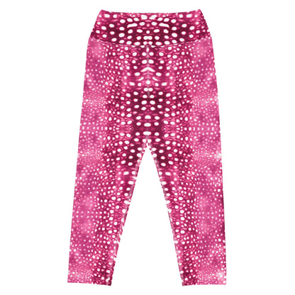 Whale Shark Mosaic Pink Capri Swim Leggings - 