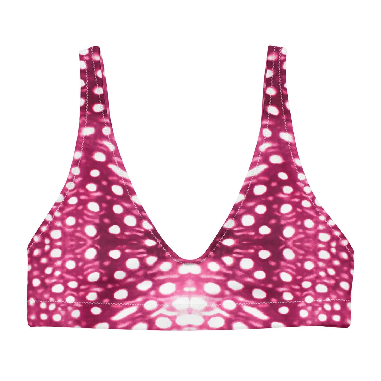 Whale Shark Mosaic Pink Eco Bikini Top - 