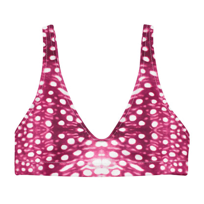 Whale Shark Mosaic Pink Eco Bikini Top - 