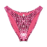 Whale Shark Mosaic Pink Eco High-Leg Cheeky Bikini Bottom -  - ["swim","whale shark","Whale Shark Mosaic Pink","women"]