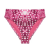 Whale Shark Mosaic Pink Eco High-Waisted Bikini Bottom -  - ["swim","whale shark","Whale Shark Mosaic Pink","women"]